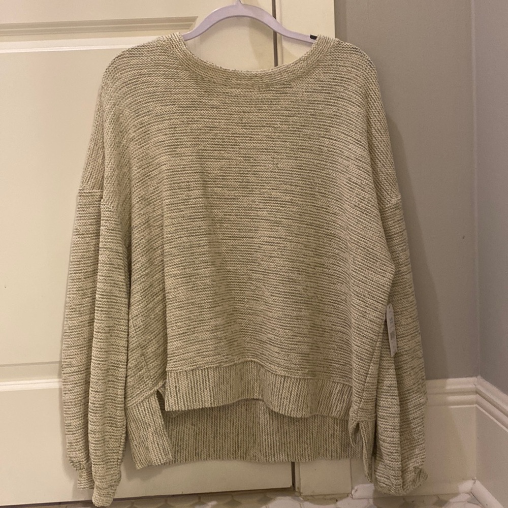 Olive green long sleeve puff sleeve shirt